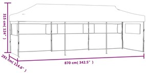Tenda para festas pop-up dobrável c/ 5 paredes 3x9 m azul