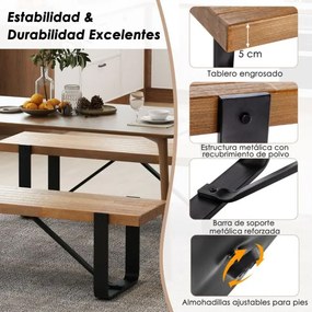 Banco de entrada 152,5 cm Estrutura metálica Rústica Sapateira de madeira Rústica  Carga 300 kg Natural