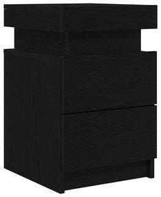 Cômoda de Canto com Luzes LED Carvalho Preto 35x39x55 cm
