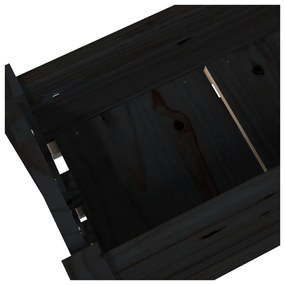 Vaso/floreira 77x25x104,5 cm madeira de pinho maciça preto