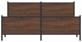 Estrutura cama sem colchão 183x213 cm metal carvalho castanho