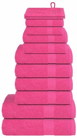 vidaXL 12pcs Conjunto de toalhas FROGN 360 g/m² rosa