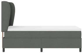 Cama Box com Colchão Cinza Escuro, 90x190 cm, Tecido