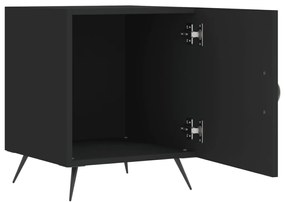 Mesa de cabeceira 2 pcs 40x40x50 cm derivados de madeira preto