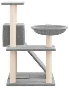 Árvore p/ gatos c/ postes arranhadores sisal 82 cm cinza-claro