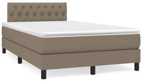 Cama box spring colchão/LED 120x190cm tecido cinza-acastanhado