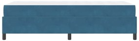 Estrutura da Cama Azul Escuro e Branco 90 x 190 cm Veludo