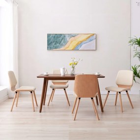 vidaXL Cadeiras de jantar 4 pcs couro art. creme