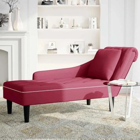 Chaise lounge c/ almofada/apoio de braços direito veludo