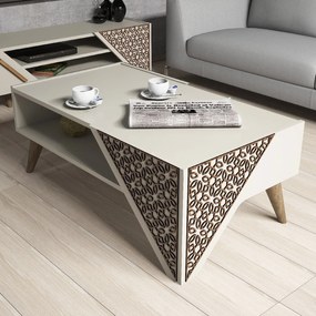 Mesa de Centro Beril – Creme – 105x58x40 cm