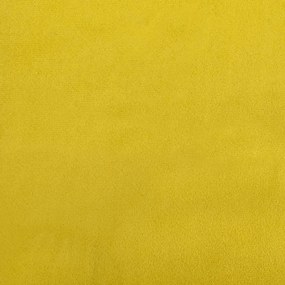 Sofá Cinha de 3 Lugares - Cor Amarelo - 198x77x80 cm- Em Veludo e Estr