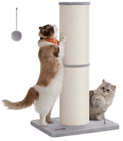 Arranhador para gatos grandes 50 x 40 x 85 cm cinzento