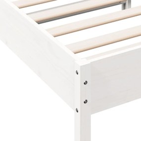 Cama sem colchão 90x190 cm madeira de pinho maciça branco