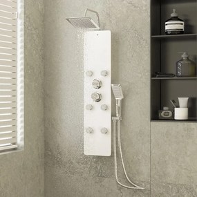 Coluna de duche vidro 25x47,5x130 cm branco