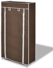 Armario de tecido para sapatos com capa, 58 x 28 x 106 cm, castanho