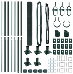 Conjunto de Postes para Cerca de Aço Conjunto de 2 Verde
