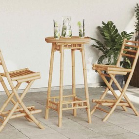 vidaXL Mesa de bar para exterior redondo Ø55x100 cm bambu