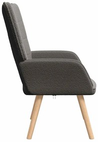 Poltrona Relaxante vidaXL Cinza Escuro em Tecido de Lã Curly