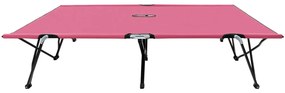 Espreguiçadeira/cama dobrável para 2 pessoas aço cor-de-rosa