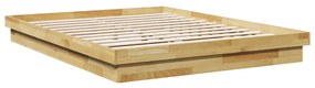 Estrutura de cama sem colchão 135x190 cm de madeira de carvalho