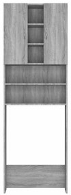 Armário máquina de lavar roupa 64x25,5x190 cm sonoma cinza