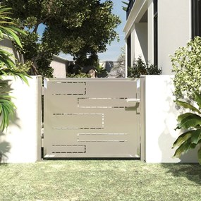 vidaXL Portão de jardim 100x70 cm Aço inoxidável