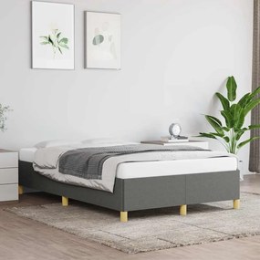 Estrutura de cama sem colchão cinza escuro 120x190 cm tecido