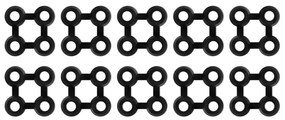 vidaXL Conectores de tapete 10 pcs borracha preto