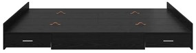 Estrado de cama com arrumação Carvalho preto 180 x 200 cm