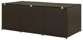Caixa de arrumação para jardim 180x90x70 cm vime PE castanho