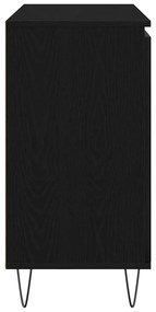 Buffet vidaXL Madeira de Carvalho Preto 101,5x35x70 cm