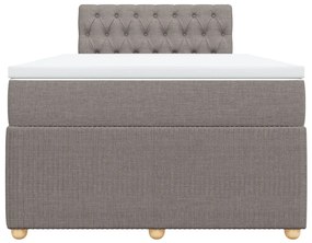 Cama boxspring c/ colchão 120x190cm tecido castanho-acinzentado