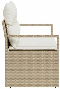 Sofá de Jardim para 2 Pessoas com Almofadas Bege em Rattan Sintético