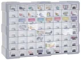 Caixa organizadora com 64 gavetas 52x16x37,5 cm