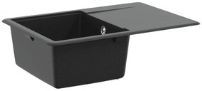 vidaXL Pia Preto 670 x 460 mm Granito