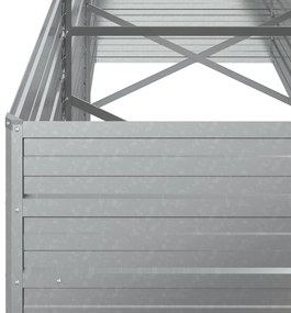 Canteiro elevado de jardim 240x80x77cm aço galvanizado prateado