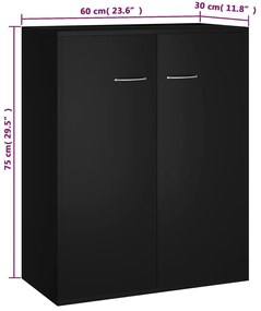 Aparador 60x30x75 cm contraplacado preto