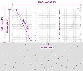 Cerca Euro com 7 Posts Flangeados 1,5x10 m Aço Galvanizado