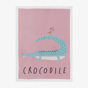 Quadro Decorativo Impresso Em Tela (30x40 Cm) Fulvio Kids Crocodile - Sklum