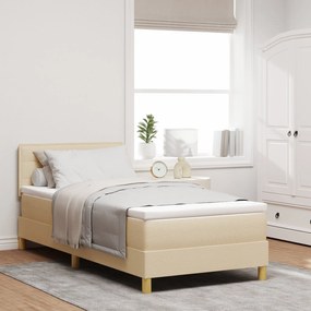 Cama Box Spring com Colchão Creme 80x200 cm Tecido