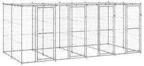 Canil de exterior com telhado 9,68 m² aço galvanizado