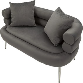 SOFÁ SILVERY PLUS COM ALMOFADAS CINZENTO 133X68X69 CM