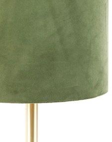 Candeeiro de mesa botânico em latão com máscara verde 25 cm - Simplo Moderno