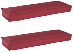 vidaXL almofadas para banco 2 pcs Bordô 120x40x8 cm tecido Oxford