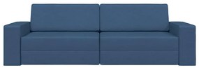 Sofá Cama de Chão 2 em 1 Azul 245x150x60,5 cm Tecido