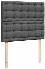 Cama boxspring com colchão 120x190 cm tecido cinzento-escuro
