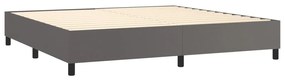 Estrutura de cama 200x200cm couro artificial cinzento
