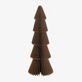 Pacote Com 3 Árvores De Natal De Papel Jesper ↑22.5 Cm & Castanho Caramelo Com Borda Dourada - Sklum