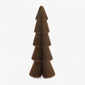 Pacote Com 3 Árvores De Natal De Papel Jesper Castanho Caramelo Com Borda Dourada & ↑22.5 Cm - Sklum