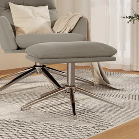 vidaXL Apoio de pés tecido de microfibra 60x60x35 cm cinza-claro